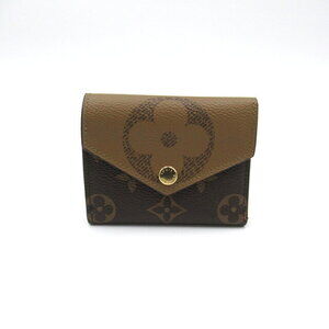 Louis Vuitton Zoe Portefeuille Wallet Tri fold Canvas Giant Brown